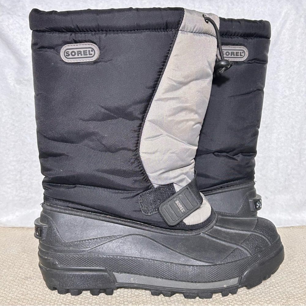 Sorel Big Kids/Youth Black/Grey Snow Goose Insulated Snow Winter Boots SZ 5 - Picture 6 of 11